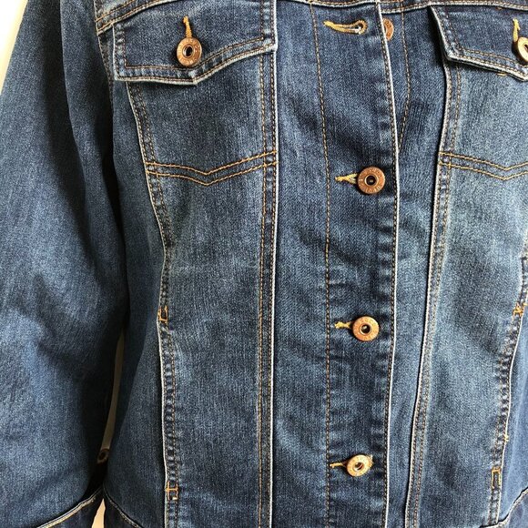 Parasuco Jeans Button Down Medium Wash Flannel Lined Denim Jacket Size S NWT - Picture 3 of 14